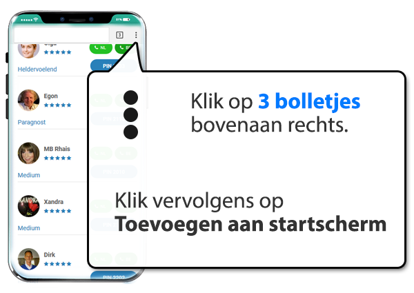 android: Online-mediums.nl instellen als app op Mobiel
