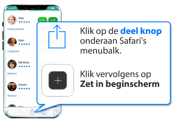 iphone en ipad: Online-mediums.nl als app instellen op Mobiel